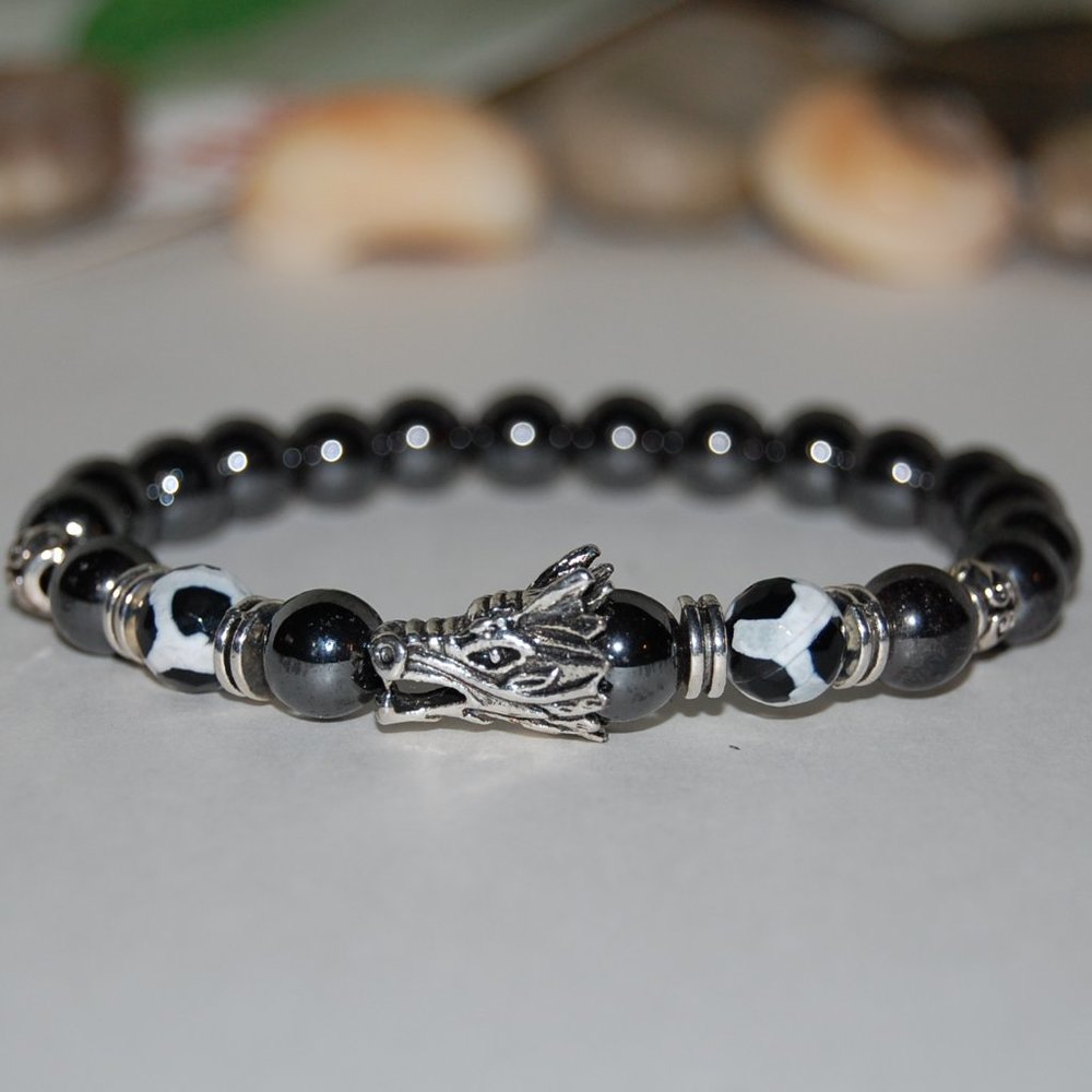 Dragon Bracelet,Magnetic Hematite Bracelet,Dragon Balls Bracelet,8mm Magnetic